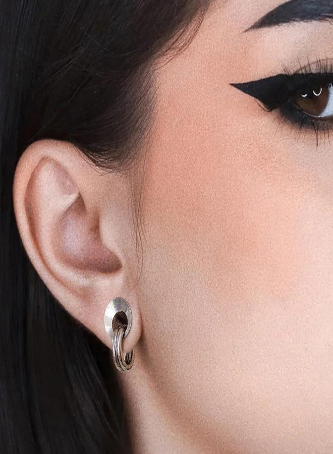Earblity 1 Pair Hollow gauges with 2 rings 9/16'' (14mm) Ear Tunnels Plugs 316 Stainless Steel Silver Ear Gauges Weight Saddle Plugs Hypoallergenic expander Piercing Body Jewelry - Image 4